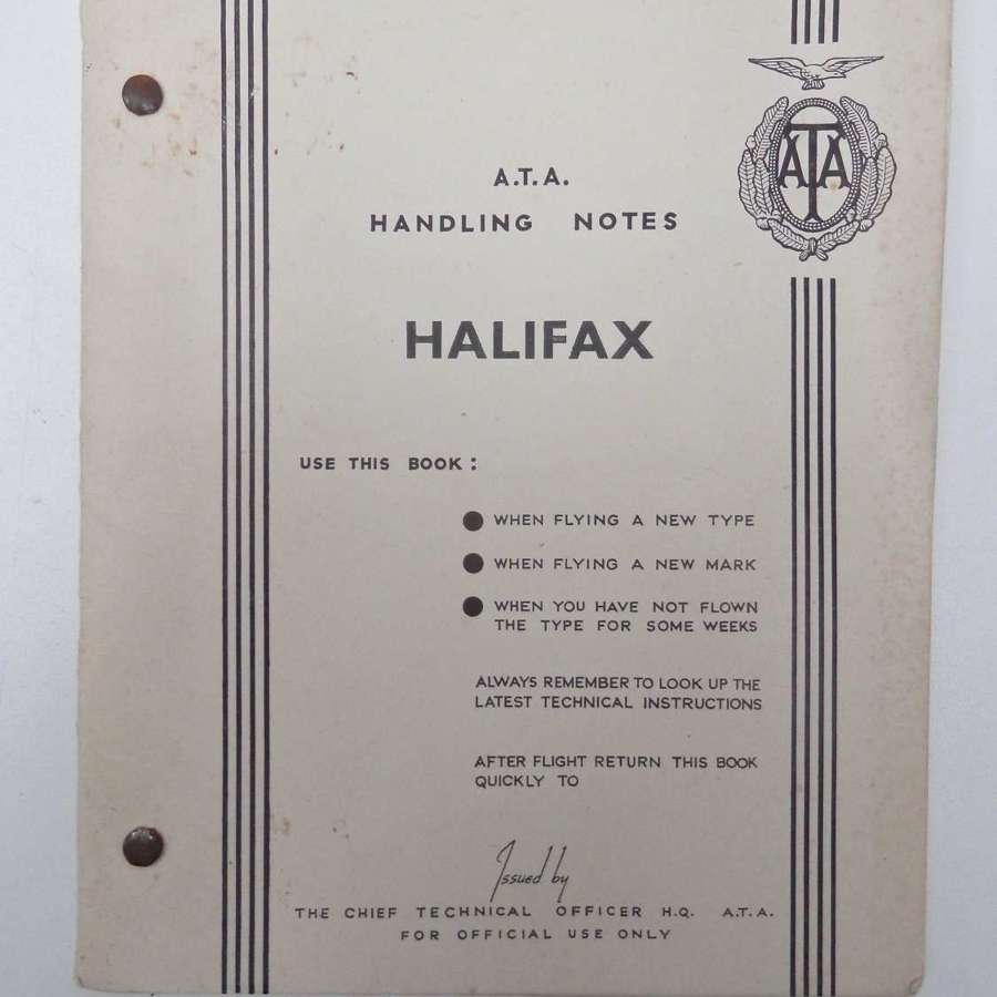 ATA pilots notes for RAF Halifax bomber