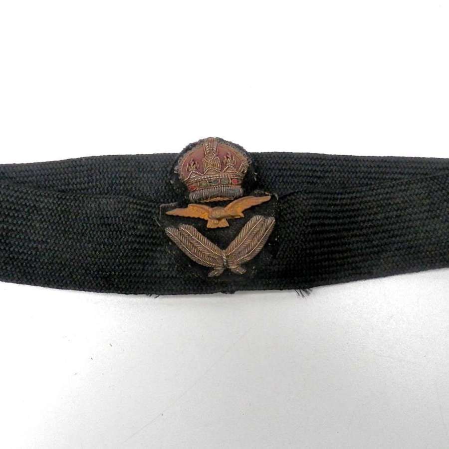 RAF officer peak cap badge and band