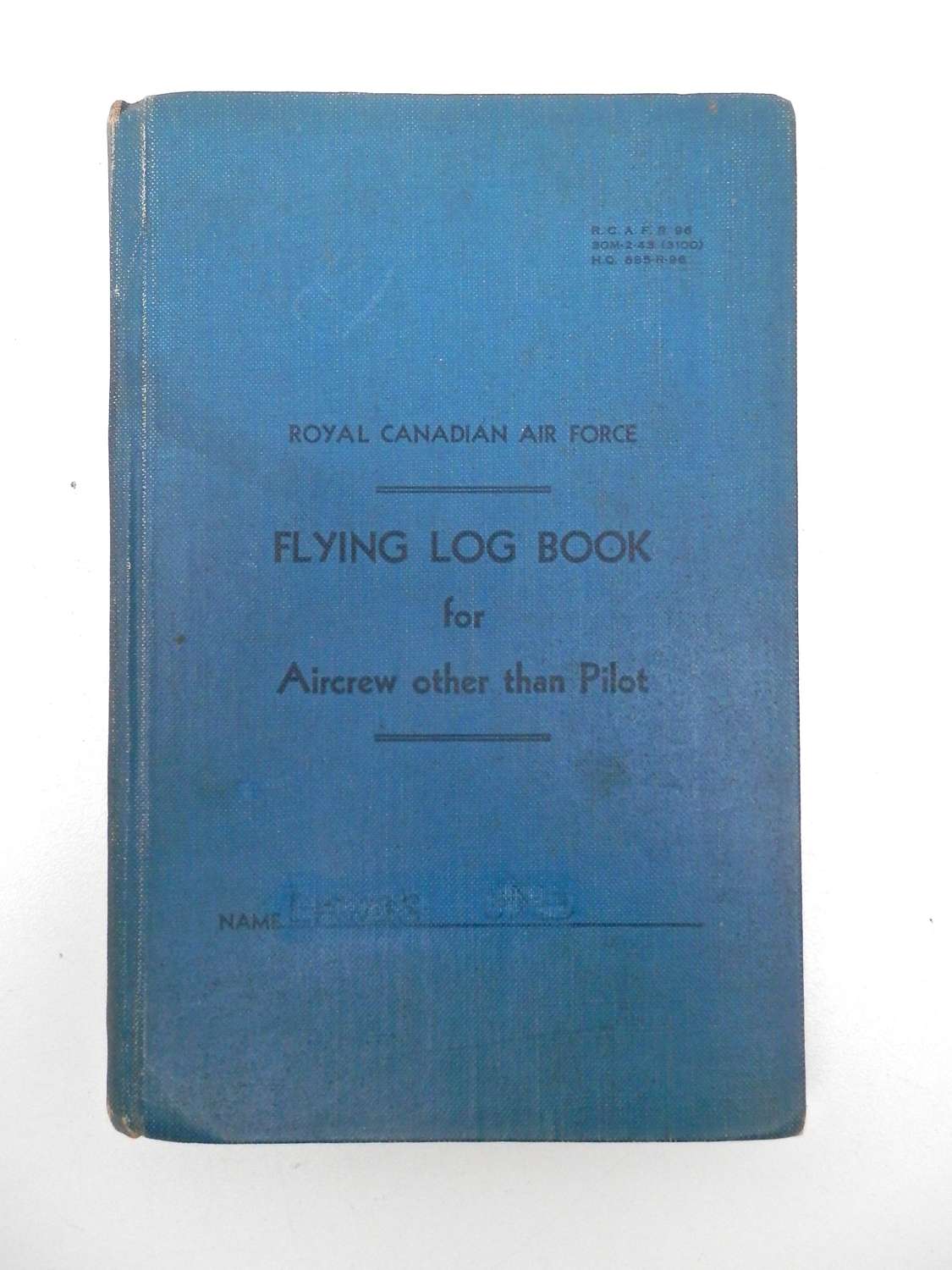 RAF RCAF flying log book