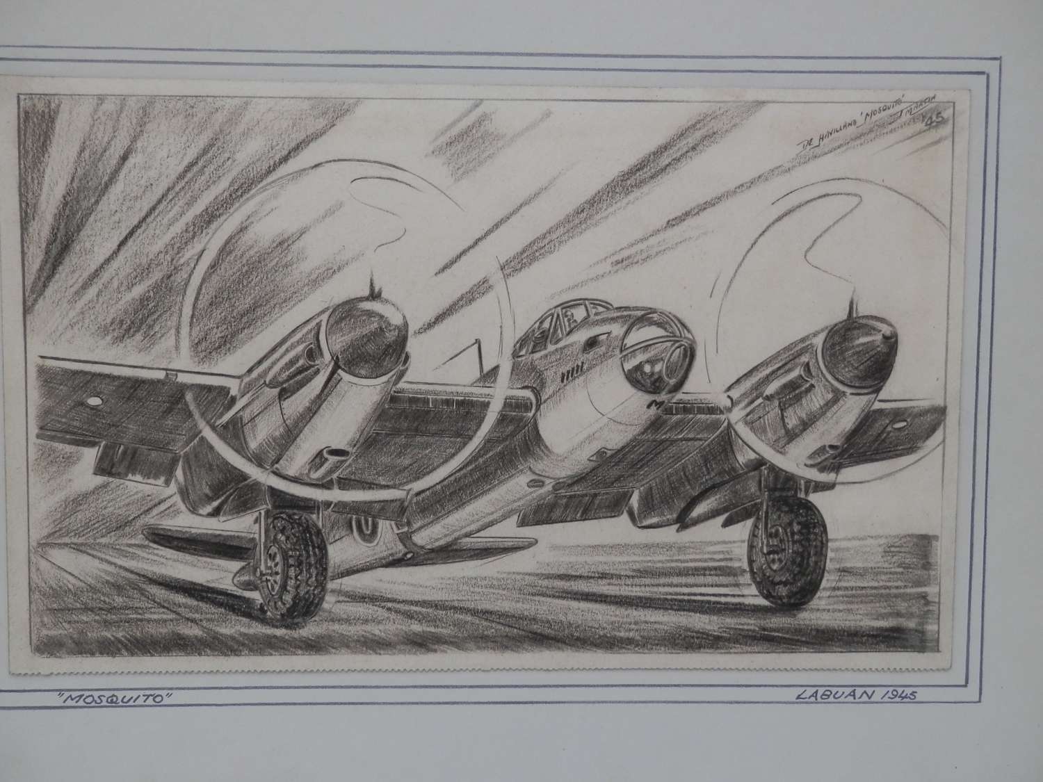 Original wartime drawing of a Mosquito