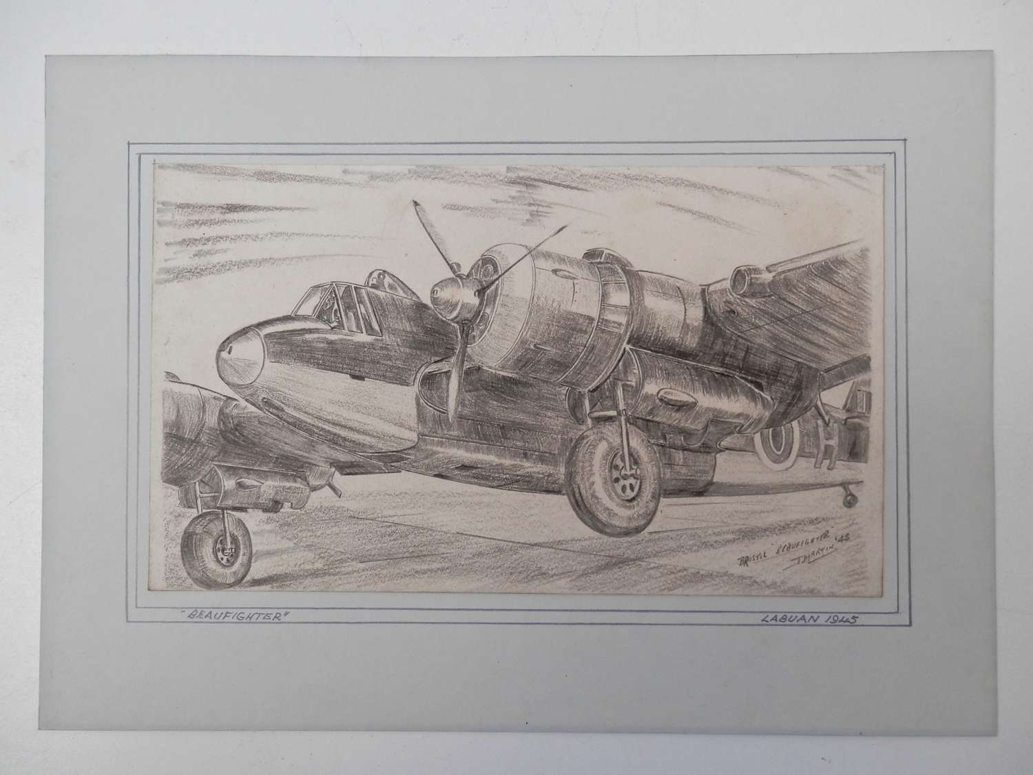 Original wartime drawing of a Beaufighter