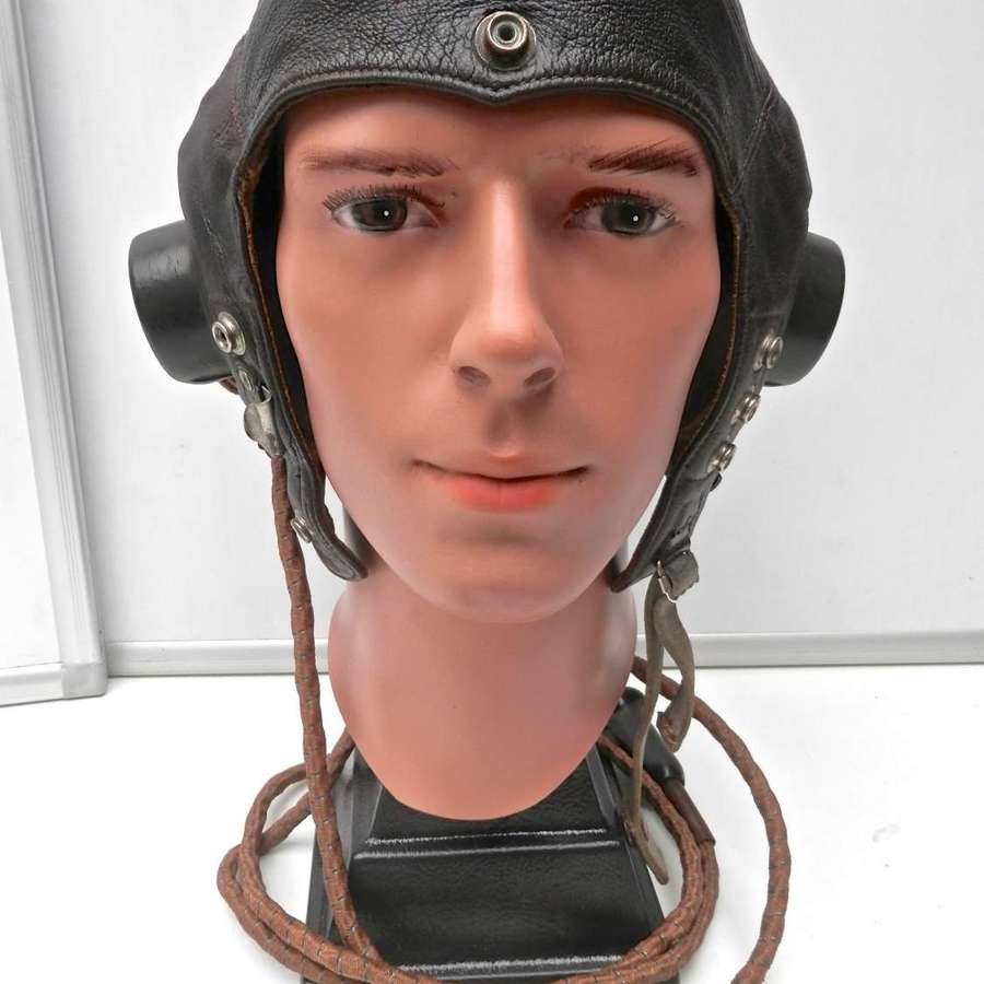 RAF c-type leather flying helmet