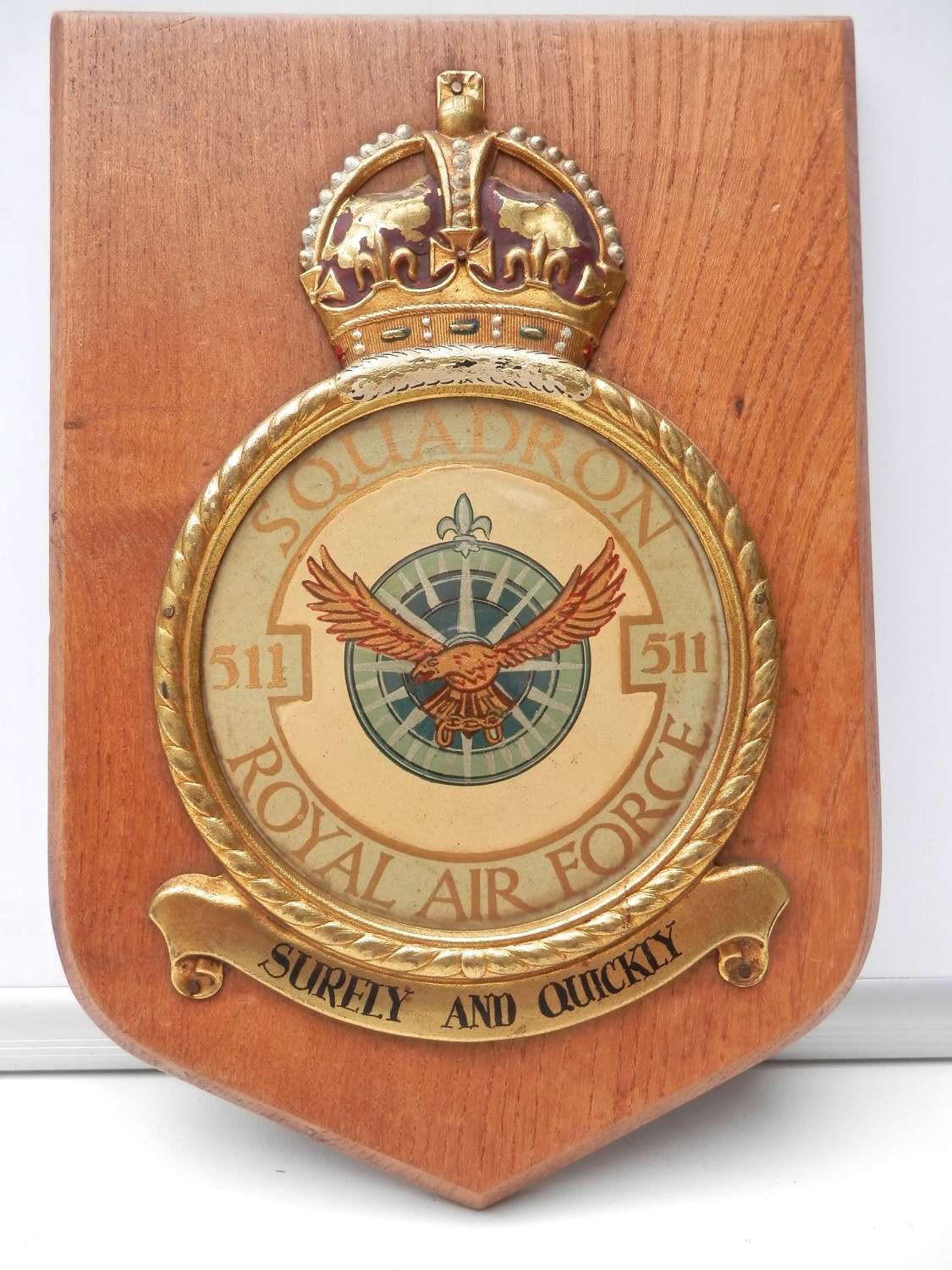 WW2 hand painted RAF 511 squadron plaque