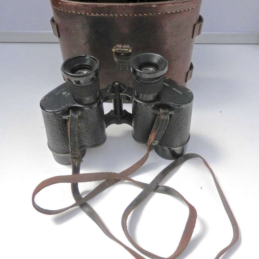 RAF binoculars and leather case