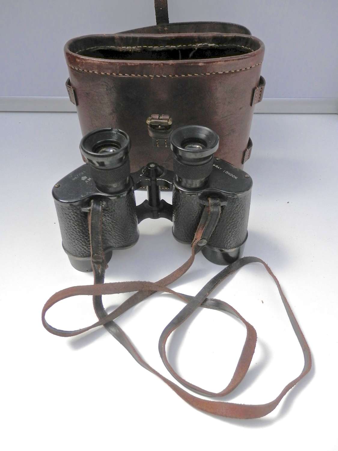 RAF binoculars and leather case