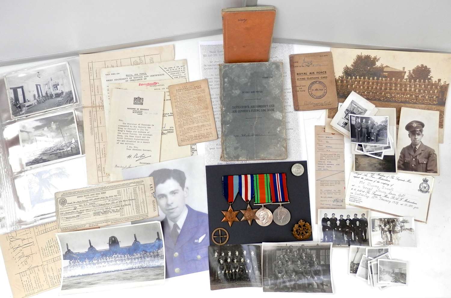RAF logbook and medal grouping