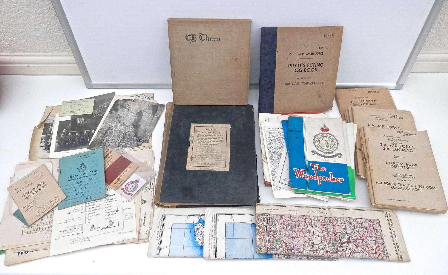 RAF pilots log books and ephemera
