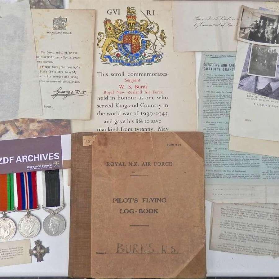 RNZAF pilot casualty log book and medal group