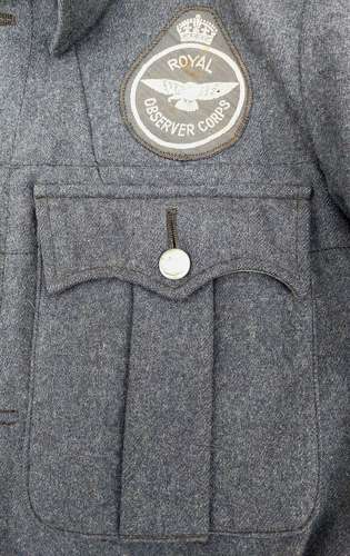 Royal Observer Corps battle dress blouse 1942