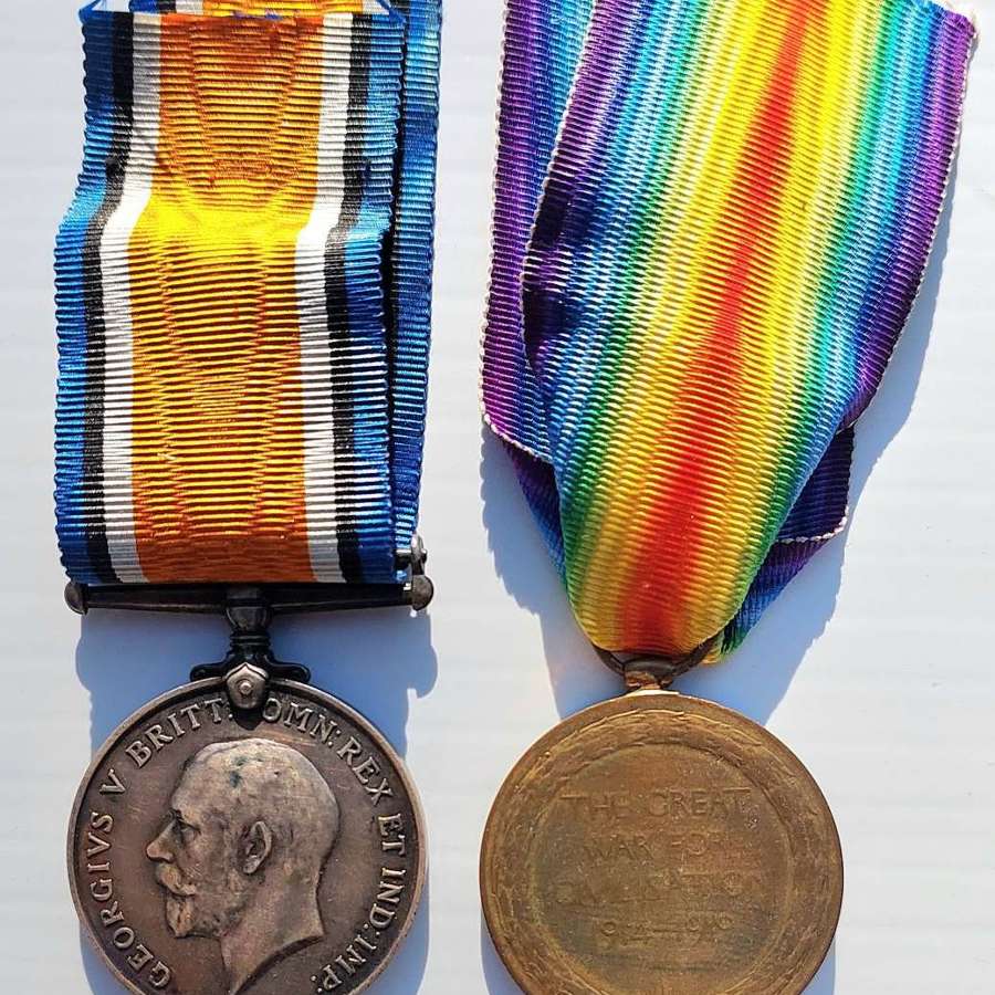 WW1 medal pair Middlesex regiment
