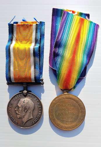 WW1 medal pair Middlesex regiment