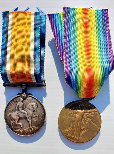 WW1 medal pair Middlesex regiment