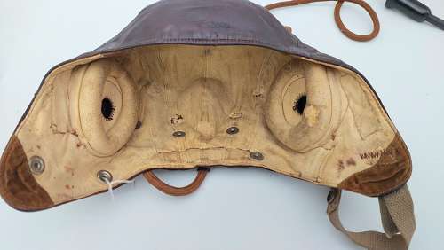 FAA leather flying helmet
