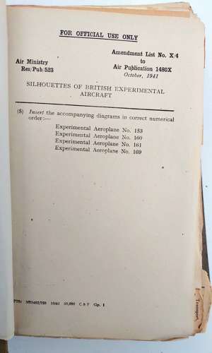 Air Ministry recognition handbook A.P. 1480