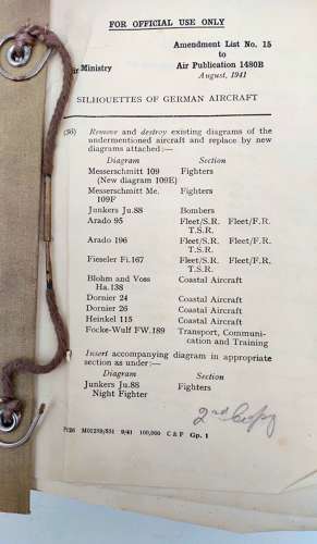 Air Ministry recognition handbook A.P. 1480
