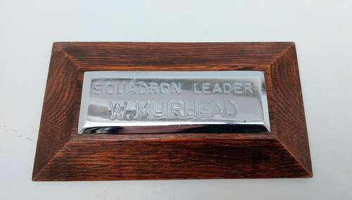 RAF Squadron leader office door name plate