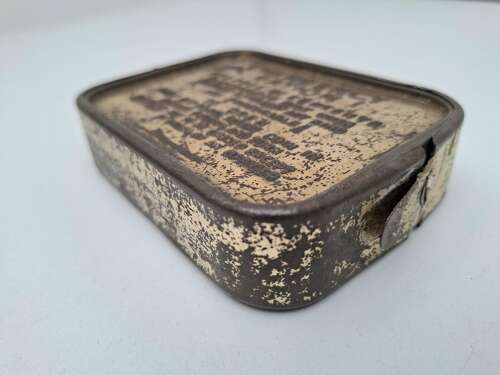 Emergency ration tin with contents