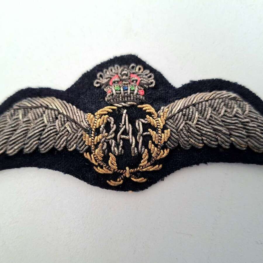 RAF pre war braided wire pilots wings