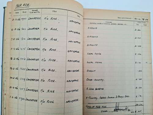 RAF navigator log book