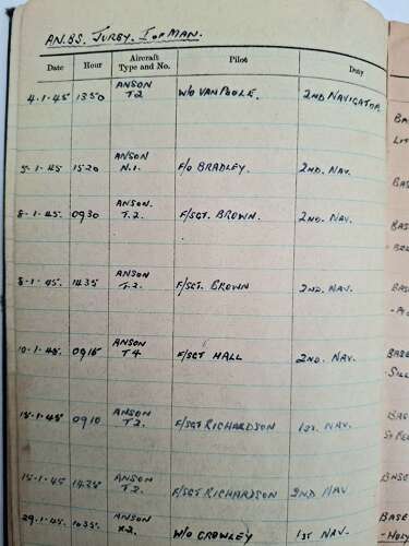 RAF navigator log book