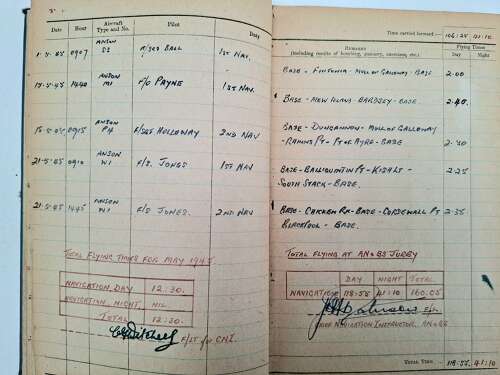 RAF navigator log book