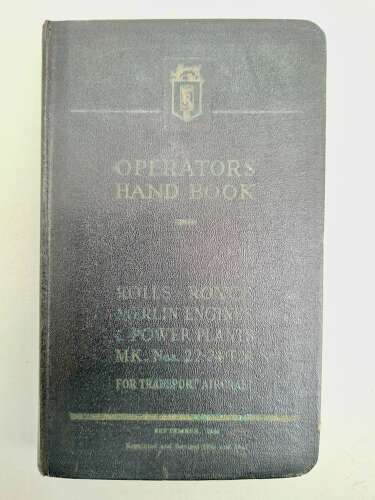 WW2 RAF Rolls Royce Merlin operators manual