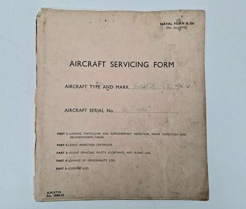 Fairey Firefly aircraft servicing form 700 manual