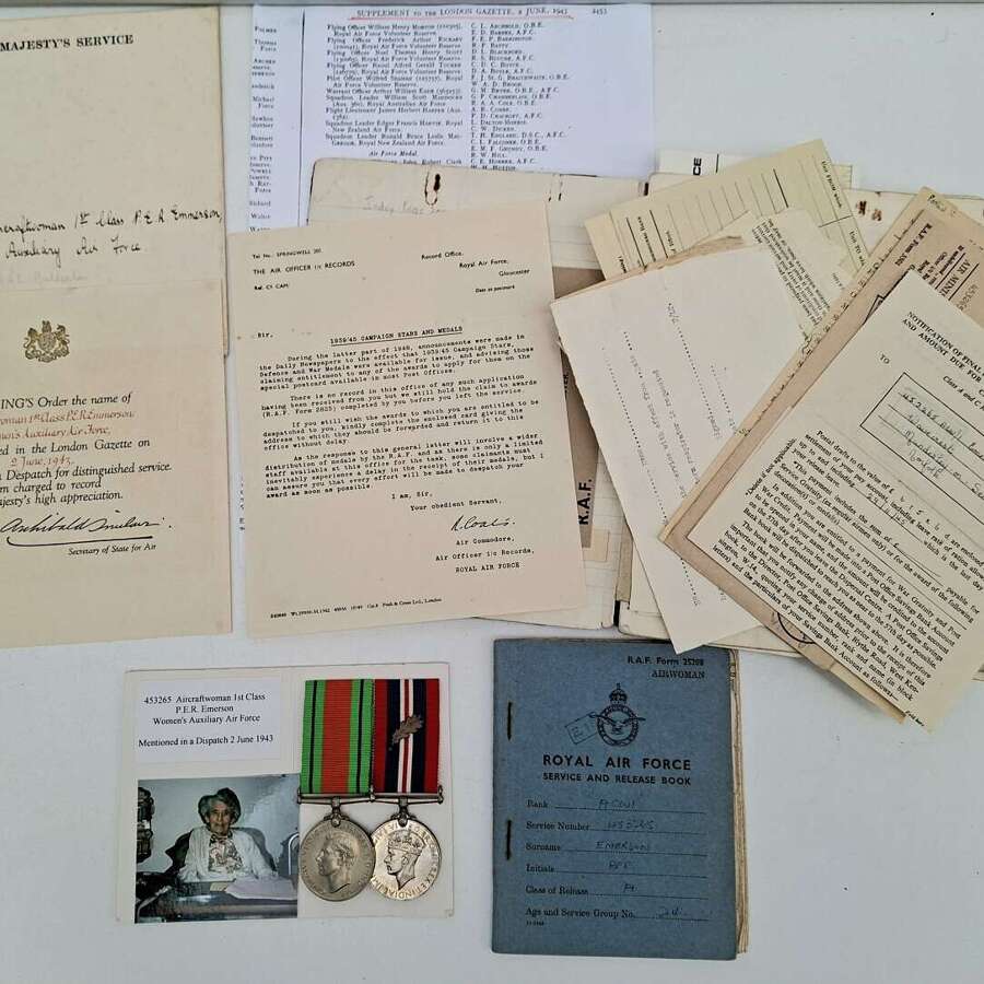 RAF WAAF medal group with MID certificate