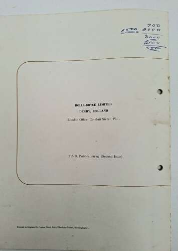 Rolls Royce Merlin aero engine booklet