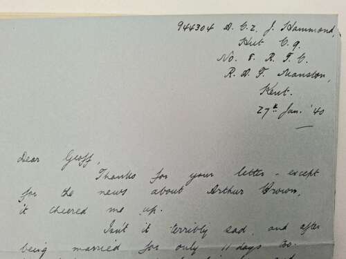 WW2 RAF letters home KIA