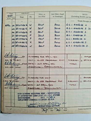 RAF rare WW2 air gunner & pilot log books medal grouping
