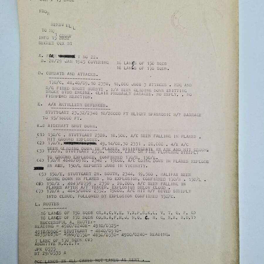 RAF Bomber Command intelligence report